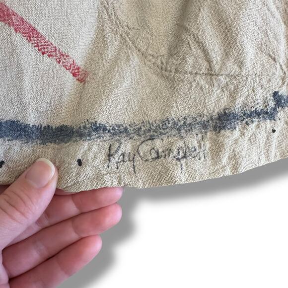 Handmade Kay Campbell Art-to-Wear Linen Jacket OOAK Rooster Size Free/L Fit - Picture 8 of 8